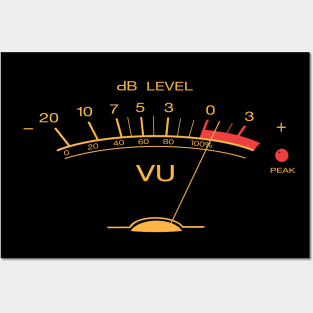 Volume VU Meter Vintage Audio Engineer Recording Studio Gear Head Musician Guitar Shirt Posters and Art